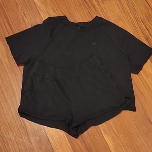 Pink! Victoria's Secret black cotton shorts set